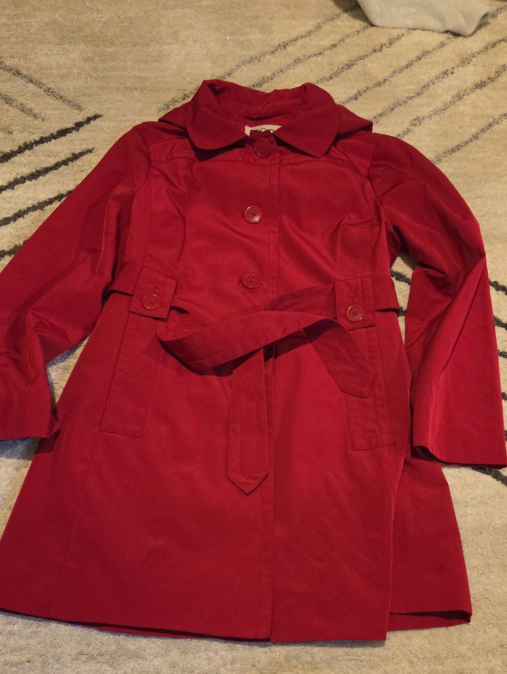 London Fog Crimson Belted Trench Coat